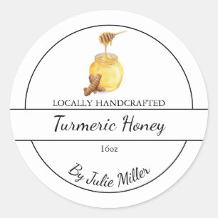 Eenvoudig zelfgemaakt kurkuma geïnfundeerd Honey L Ronde Sticker