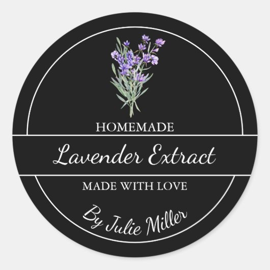 Eenvoudig Zelfgemaakt Lavendel Extract Label (Voorkant)