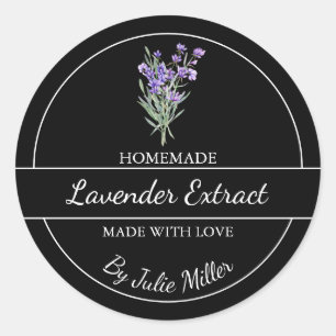Eenvoudig Zelfgemaakt Lavendel Extract Label