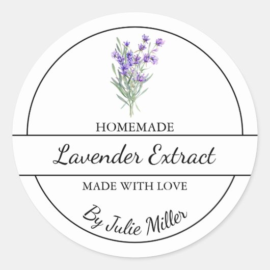 Eenvoudig Zelfgemaakt Lavendel Extract Label (Voorkant)