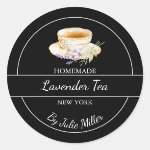Eenvoudig zelfgemaakt lavendel thee label