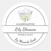 Eenvoudig zelfgemaakt Lily Bubble Bath Label (Voorkant)