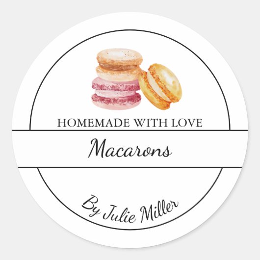 Eenvoudig zelfgemaakt macarons label (Voorkant)