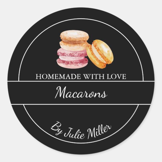 Eenvoudig zelfgemaakt macarons label (Voorkant)