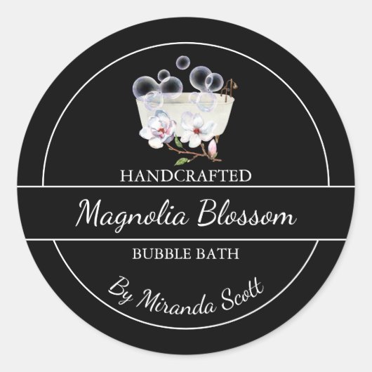 Eenvoudig zelfgemaakt Magnolia Bubble Bath Label (Voorkant)