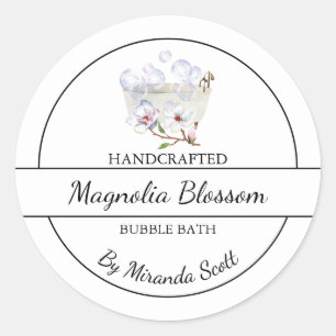 Eenvoudig zelfgemaakt Magnolia Bubble Bath Label