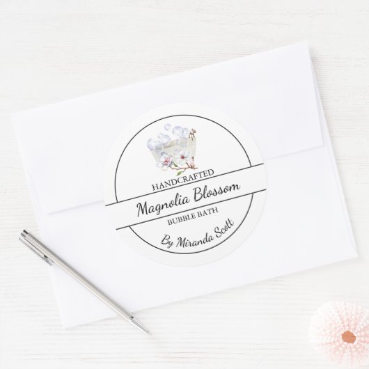 Eenvoudig zelfgemaakt Magnolia Bubble Bath Label (Envelop)