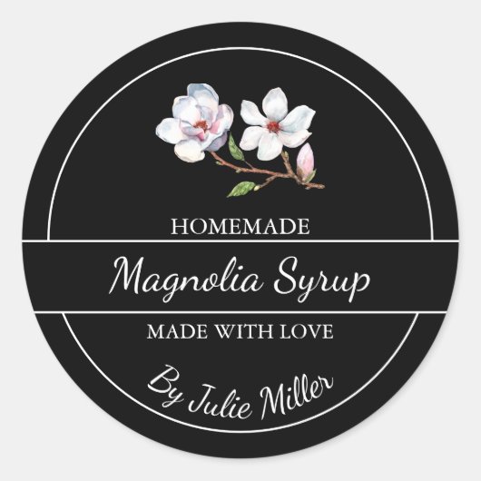 Eenvoudig zelfgemaakt Magnolia Syrup Label (Voorkant)