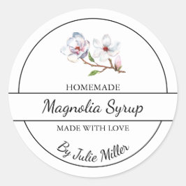 Eenvoudig zelfgemaakt Magnolia Syrup Label