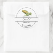 Eenvoudig zelfgemaakt maïsolie-etiket ronde sticker (Tas)