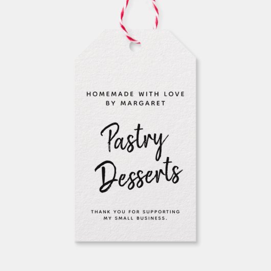 Eenvoudig zelfgemaakt met liefdespapier cadeaulabel (Achterkant)