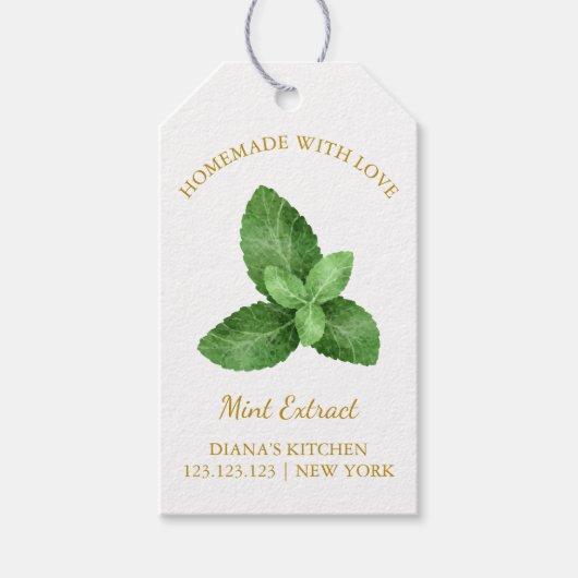 Eenvoudig Zelfgemaakt Mint Extract Hang Label l Wi Cadeaulabel (Voorkant)