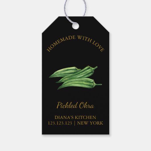 Eenvoudig Zelfgemaakt Okra Pickle Hang Label L Zwa Cadeaulabel (Voorkant)