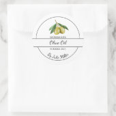 Eenvoudig zelfgemaakt olijfolielabel ronde sticker (Tas)