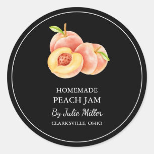 Eenvoudig zelfgemaakt perzik jam label