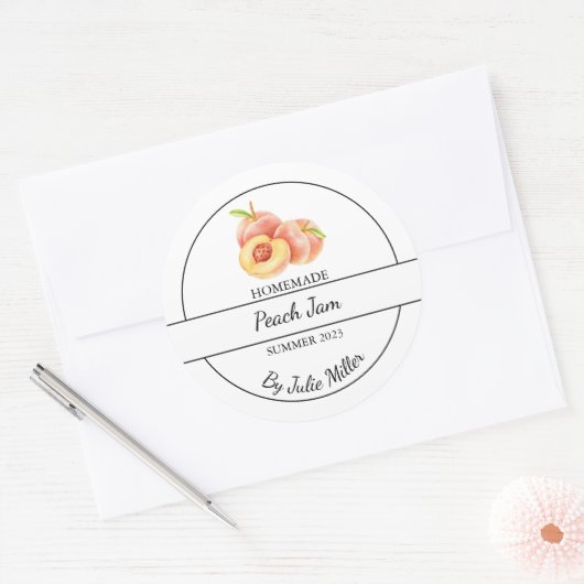 Eenvoudig zelfgemaakt perzik jam label (Envelop)