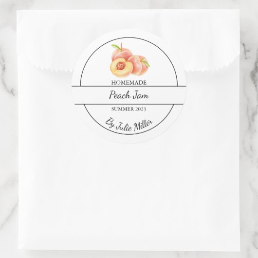 Eenvoudig zelfgemaakt perzik jam label (Tas)