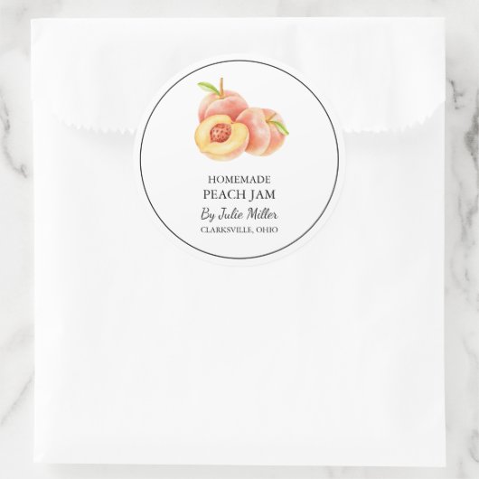 Eenvoudig zelfgemaakt perzik jam label (Tas)