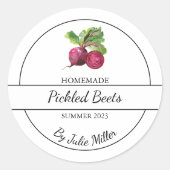 Eenvoudig Zelfgemaakt Pickled Beets Label (Voorkant)