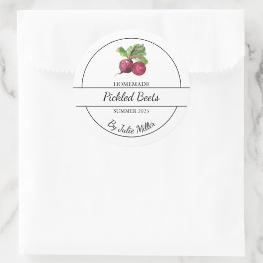 Eenvoudig Zelfgemaakt Pickled Beets Label (Tas)