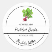 Eenvoudig Zelfgemaakt Pickled Beets Label (Voorkant)