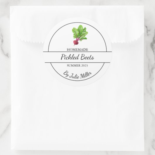 Eenvoudig Zelfgemaakt Pickled Beets Label (Tas)