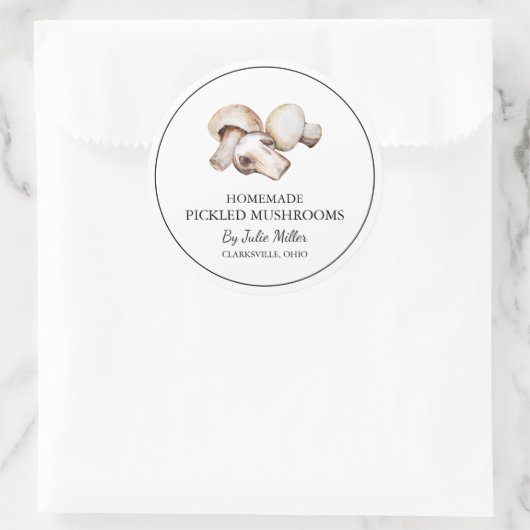 Eenvoudig Zelfgemaakt Pickled Mushroom Label (Tas)