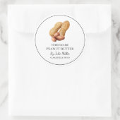 Eenvoudig zelfgemaakt pindakaasetiket ronde sticker (Tas)