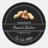 Eenvoudig zelfgemaakt pindakaasetiket ronde sticker (Voorkant)