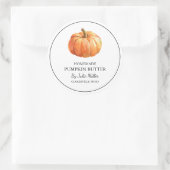 Eenvoudig zelfgemaakt pompoenboterlabel ronde sticker (Tas)