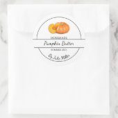 Eenvoudig zelfgemaakt pompoenboterlabel ronde sticker (Tas)