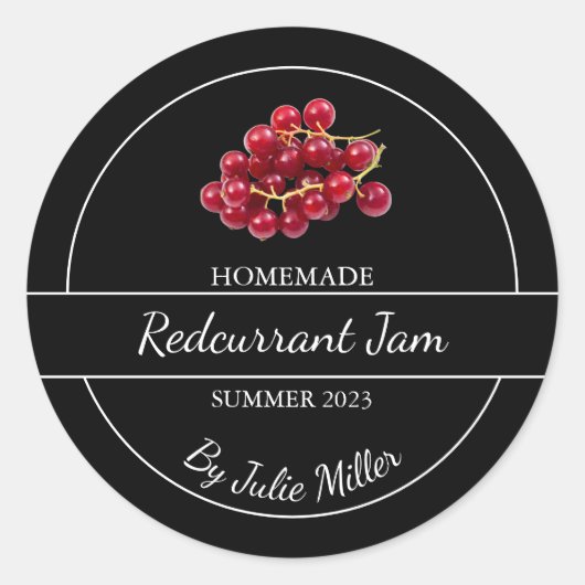 Eenvoudig zelfgemaakt Redcurrant Jam Label (Voorkant)
