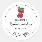Eenvoudig zelfgemaakt Redcurrant Jam Label (Voorkant)