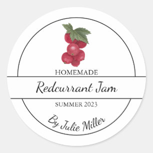 Eenvoudig zelfgemaakt Redcurrant Jam Label