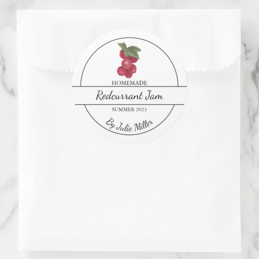 Eenvoudig zelfgemaakt Redcurrant Jam Label (Tas)