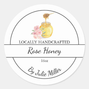 Eenvoudig zelfgemaakt Roos geïnfundeerd Honey Labe Ronde Sticker