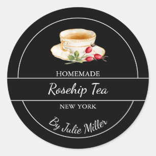 Eenvoudig zelfgemaakt Rozenbottel Tea Label