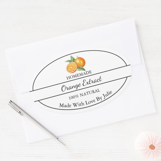 Eenvoudig Zelfgemaakt Sinaasappel Extract Label (Envelop)