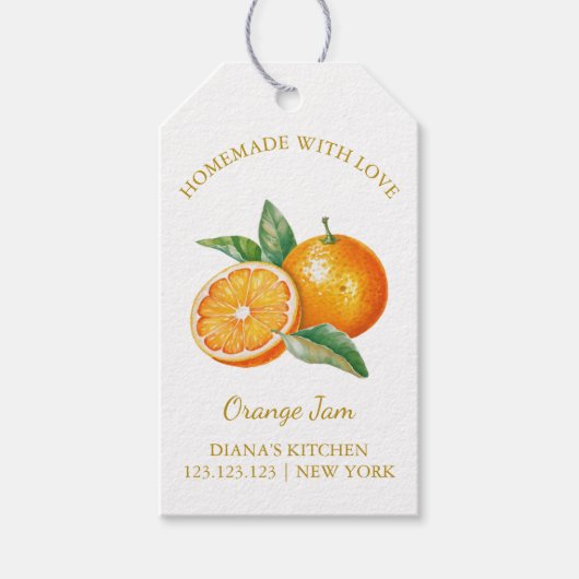 Eenvoudig Zelfgemaakt Sinaasappel Jam Hang Label l Cadeaulabel (Voorkant)