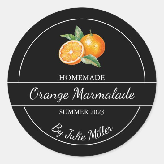 Eenvoudig Zelfgemaakt Sinaasappel Marmalade Label  (Voorkant)