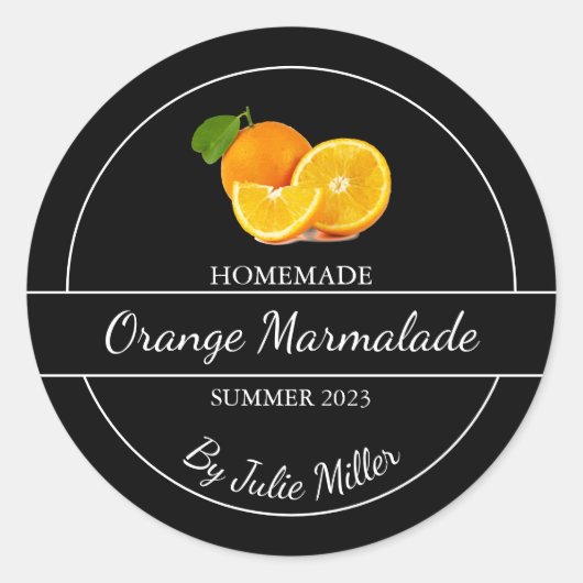 Eenvoudig Zelfgemaakt Sinaasappel Marmalade Label (Voorkant)