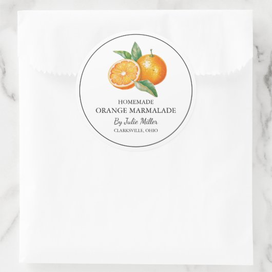 Eenvoudig Zelfgemaakt Sinaasappel Marmalade Label (Tas)