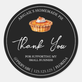 Eenvoudig zelfgemaakt taartcake bedanklabel ronde sticker