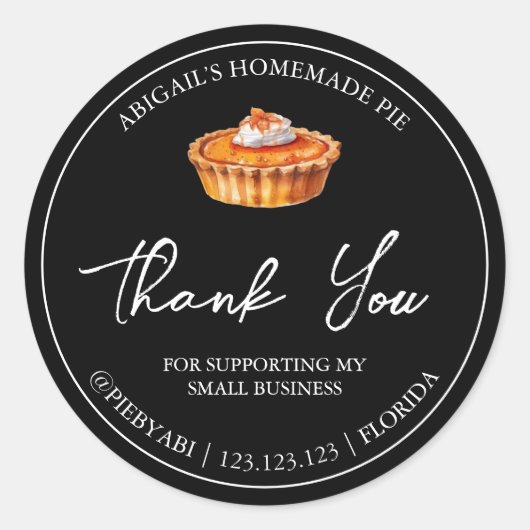 Eenvoudig zelfgemaakt taartcake bedanklabel ronde sticker (Voorkant)