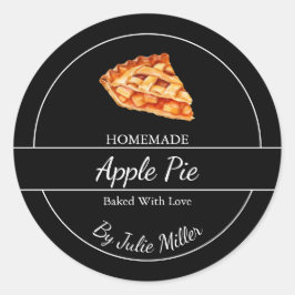 Eenvoudig zelfgemaakt taartetiket ronde sticker