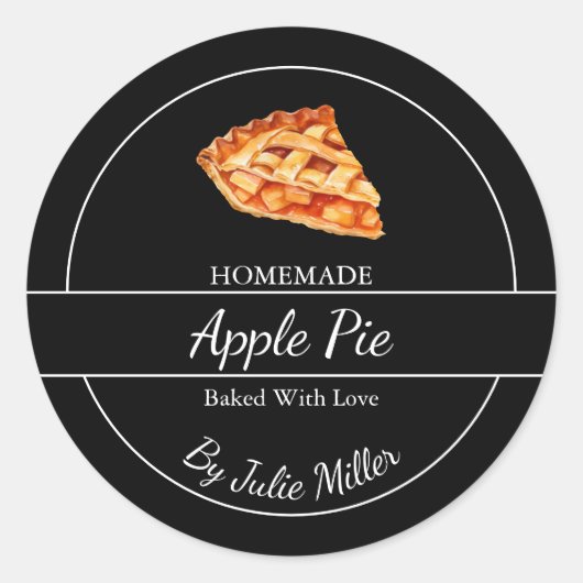 Eenvoudig zelfgemaakt taartetiket ronde sticker (Voorkant)
