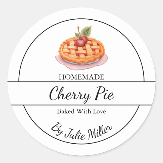 Eenvoudig zelfgemaakt taartetiket ronde sticker (Voorkant)