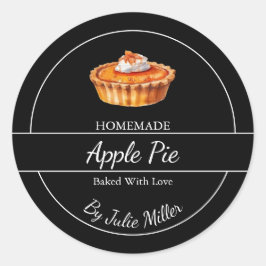 Eenvoudig zelfgemaakt taartetiket ronde sticker