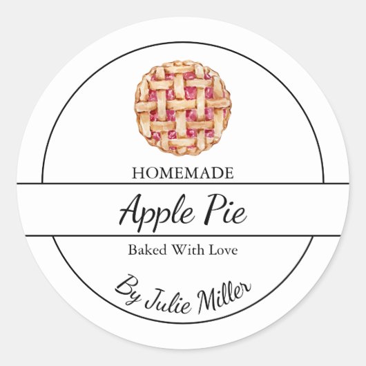 Eenvoudig zelfgemaakt taartetiket ronde sticker (Voorkant)