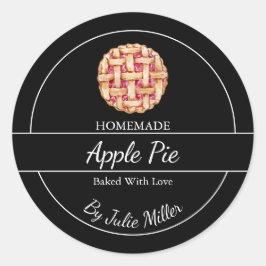 Eenvoudig zelfgemaakt taartetiket ronde sticker